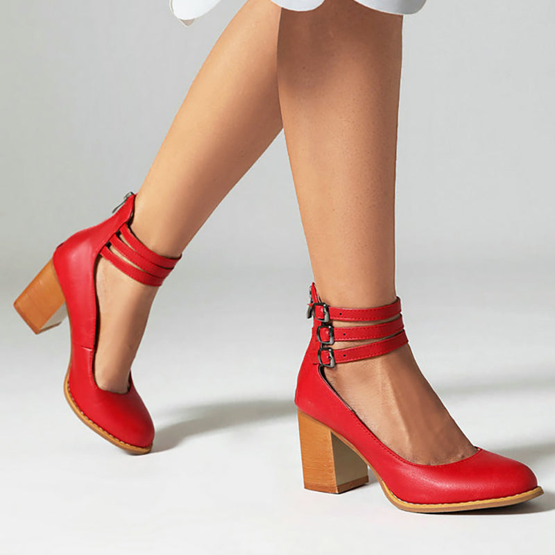 Jovianne | Smooth Ankle-Strap Sandals