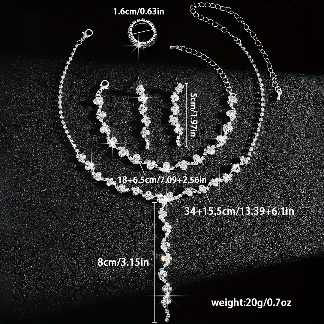 Valerine | High-End Sparkle Flower Jewelry Set