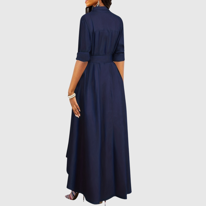 LIVIENNE | ELEGANT BUTTON-FRONT MAXI DRESS