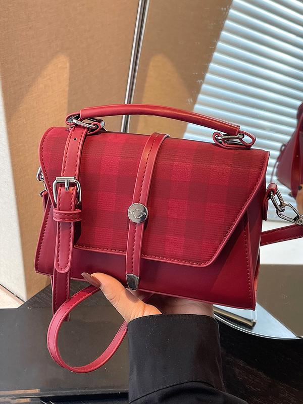 ALWINA™ - TRENDY CONTRAST STITCHING SMALL SQUARE SHOULDER BAG