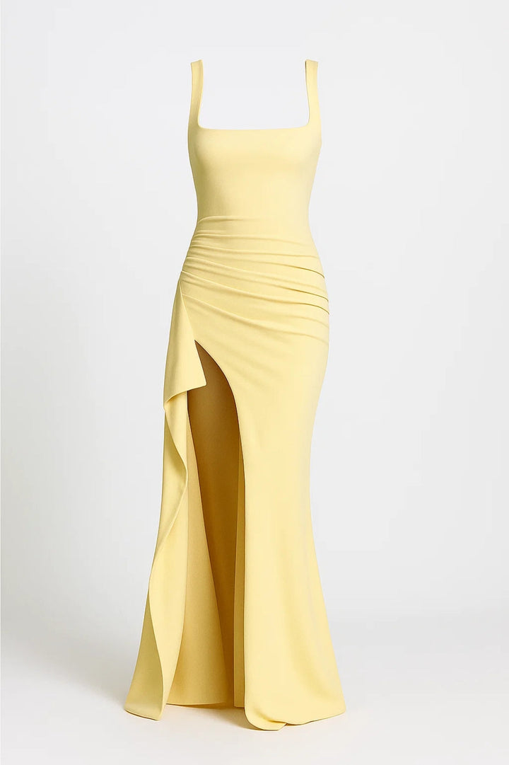 CERIDWEN | ASYMMETRIC EVENING DRESS WITH HIGH SLIT