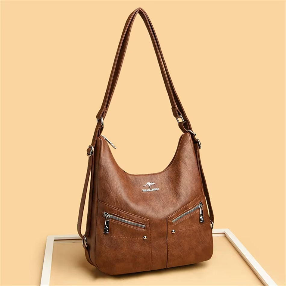 Selvyn Leather Travel Backpack