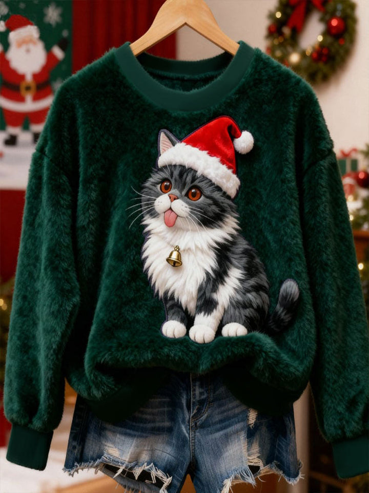 FROST | CHRISTMAS CAT FLANNEL HOODIE