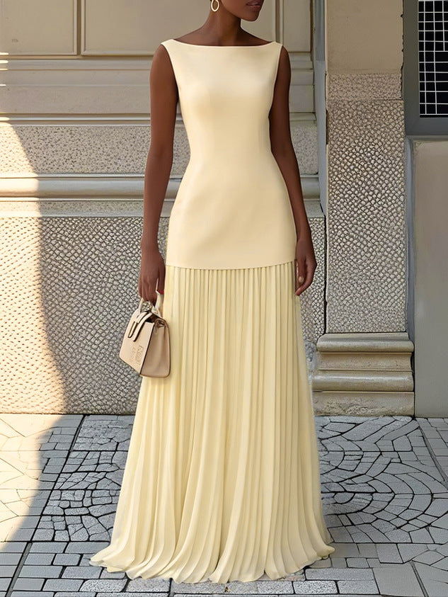 Rowina | Sleeveless Dress With Flowing Pleats