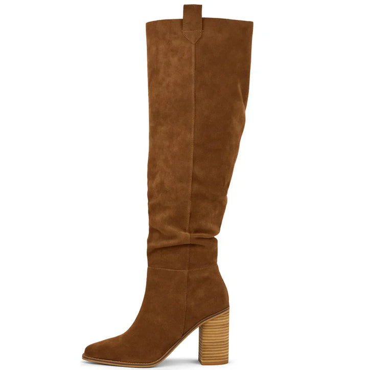 SUEVIRA™ | SUEDE BLOCK HEEL BOOTS