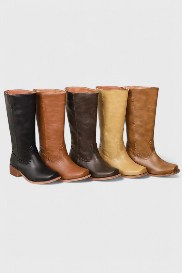PIPPA | WOMEN'S LEATHER KNEE-HIGH BOOTS WITH HEELS