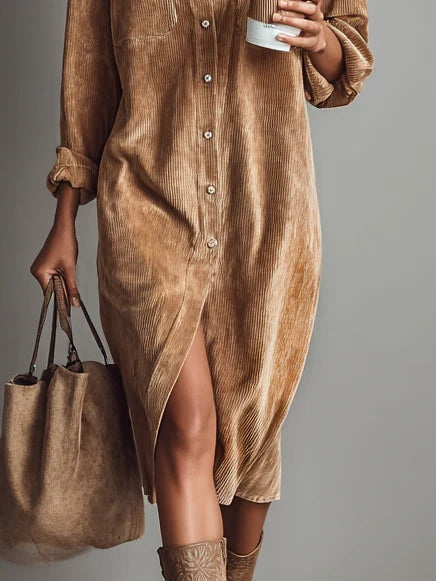 Delwynne | Corduroy Midi Dress