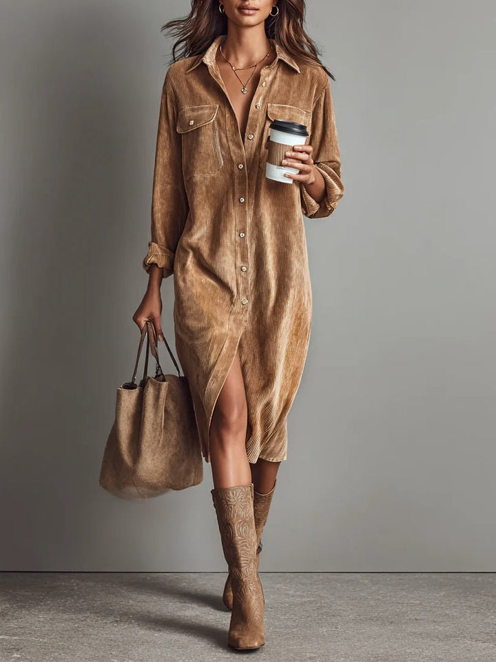 Delwynne | Corduroy Midi Dress