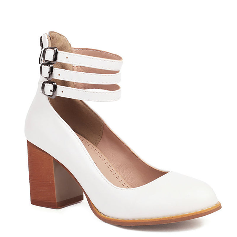 Jovianne | Smooth Ankle-Strap Sandals