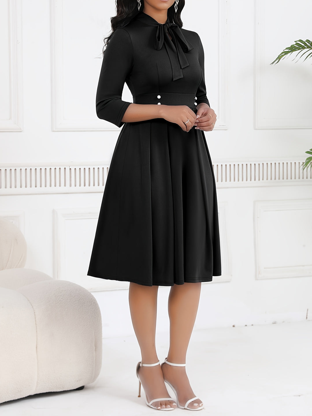 OLIVIA TIE-WAIST MIDI DRESS