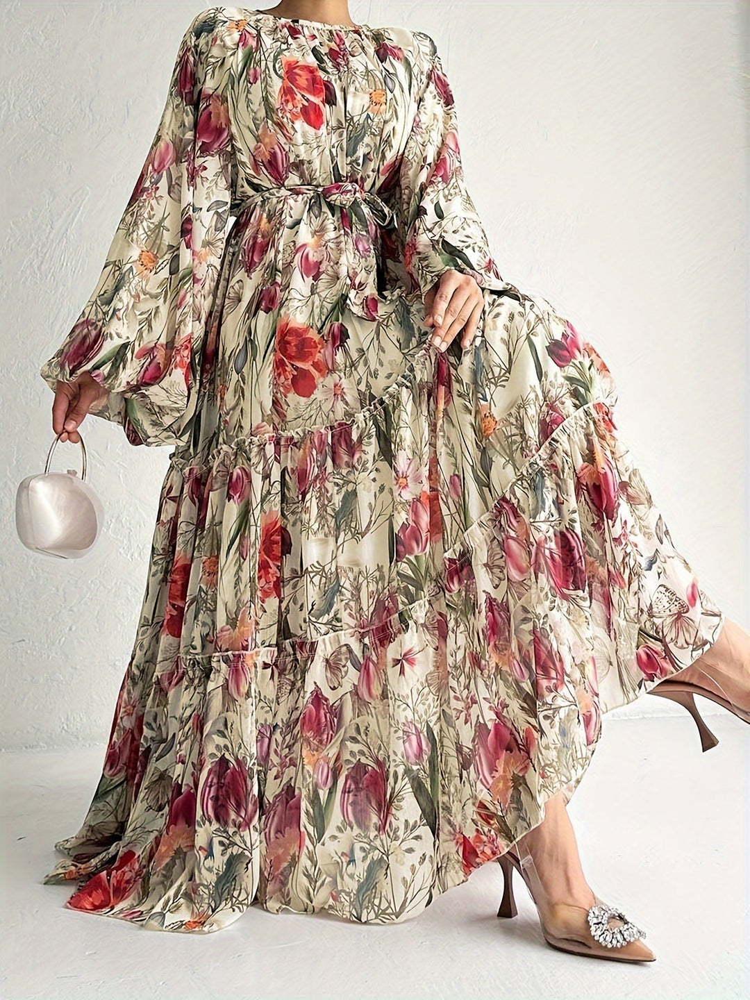 Darisella™ | Elegant Floral Kaftan Maxi Dress