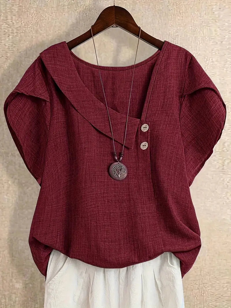 Marcelline | Asymmetrical Neckline Blouse