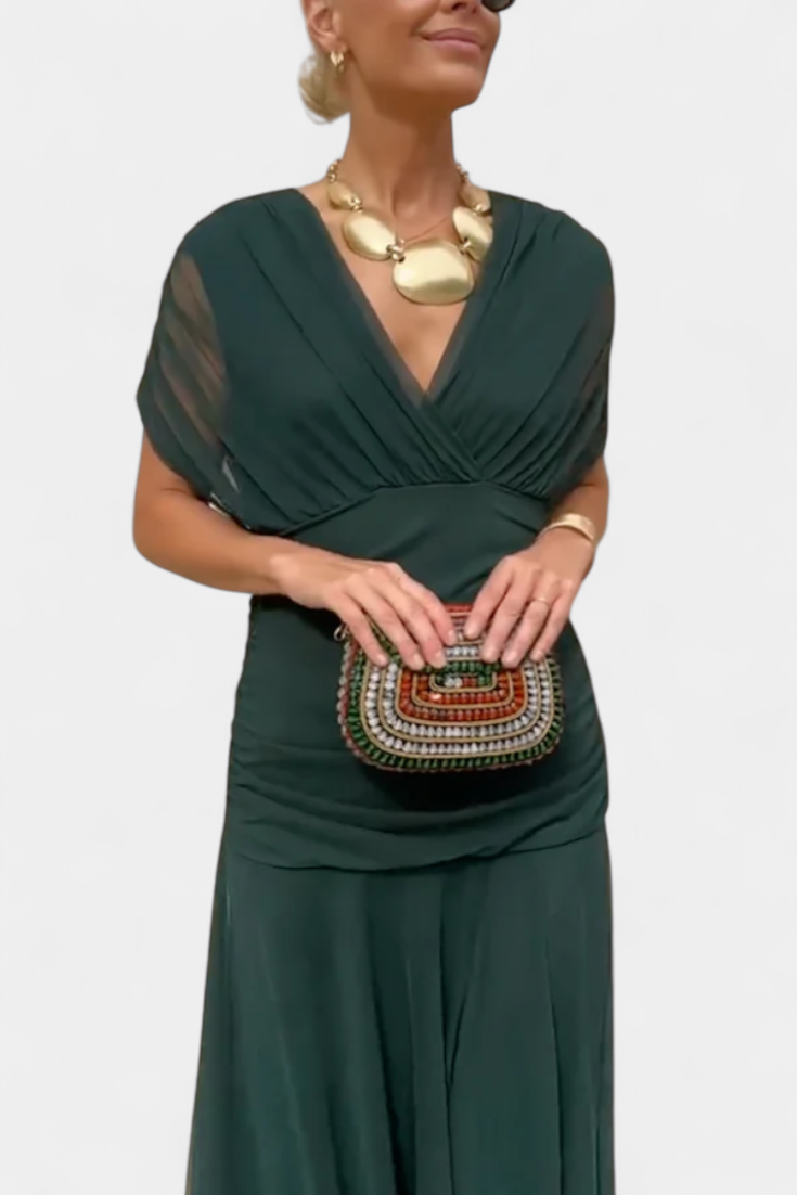 Olwen | Elegant V-Neck Dress