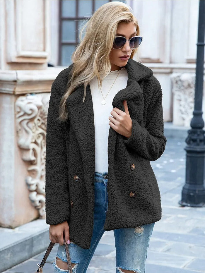 Florence | Teddy Coat with Lamb Collar