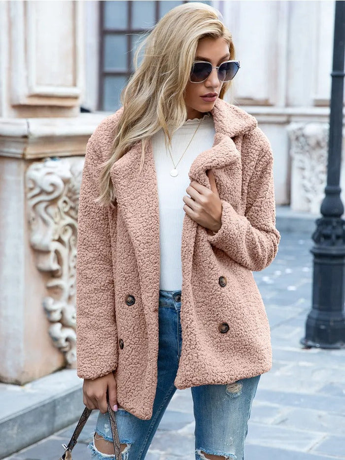 Florence | Teddy Coat with Lamb Collar