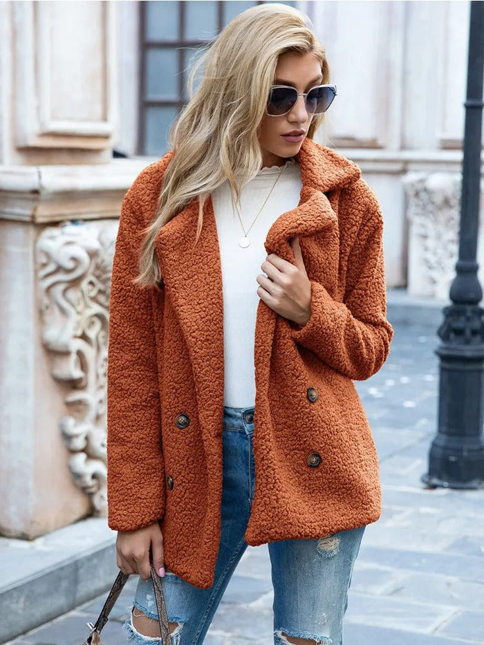 Florence | Teddy Coat with Lamb Collar