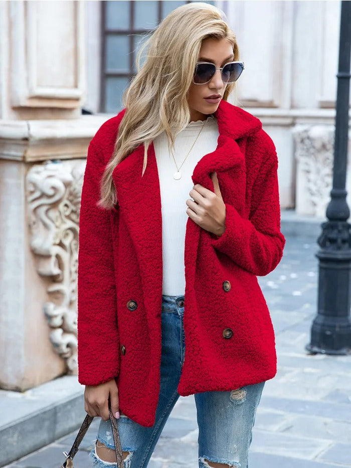 Florence | Teddy Coat with Lamb Collar