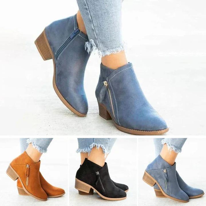 Avenya | Side-Zip Leather Ankle Boots
